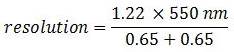 Numerical equation for resolution